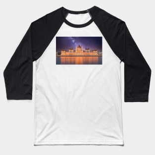 Hungarian Parliament at night in Budapest, Hungary Baseball T-Shirt